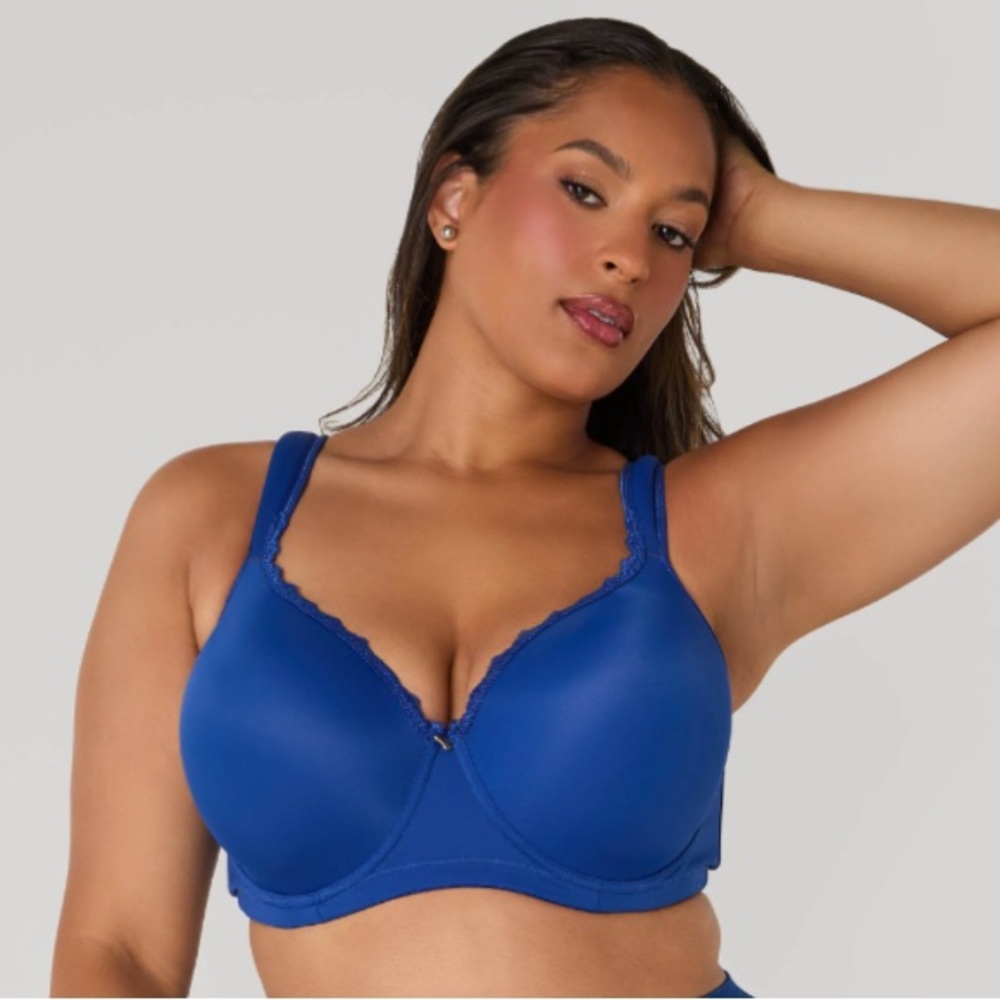 Ashley Stewart Lace Trimmed T-Shirt Bra Sodalite 46D
